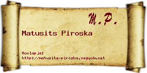 Matusits Piroska névjegykártya